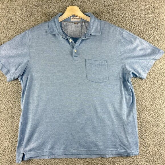 Peter Millar Other - PETER MILLAR Shirt Men Large Blue Crown Cool Golf Polo Golfer Rugby Casual